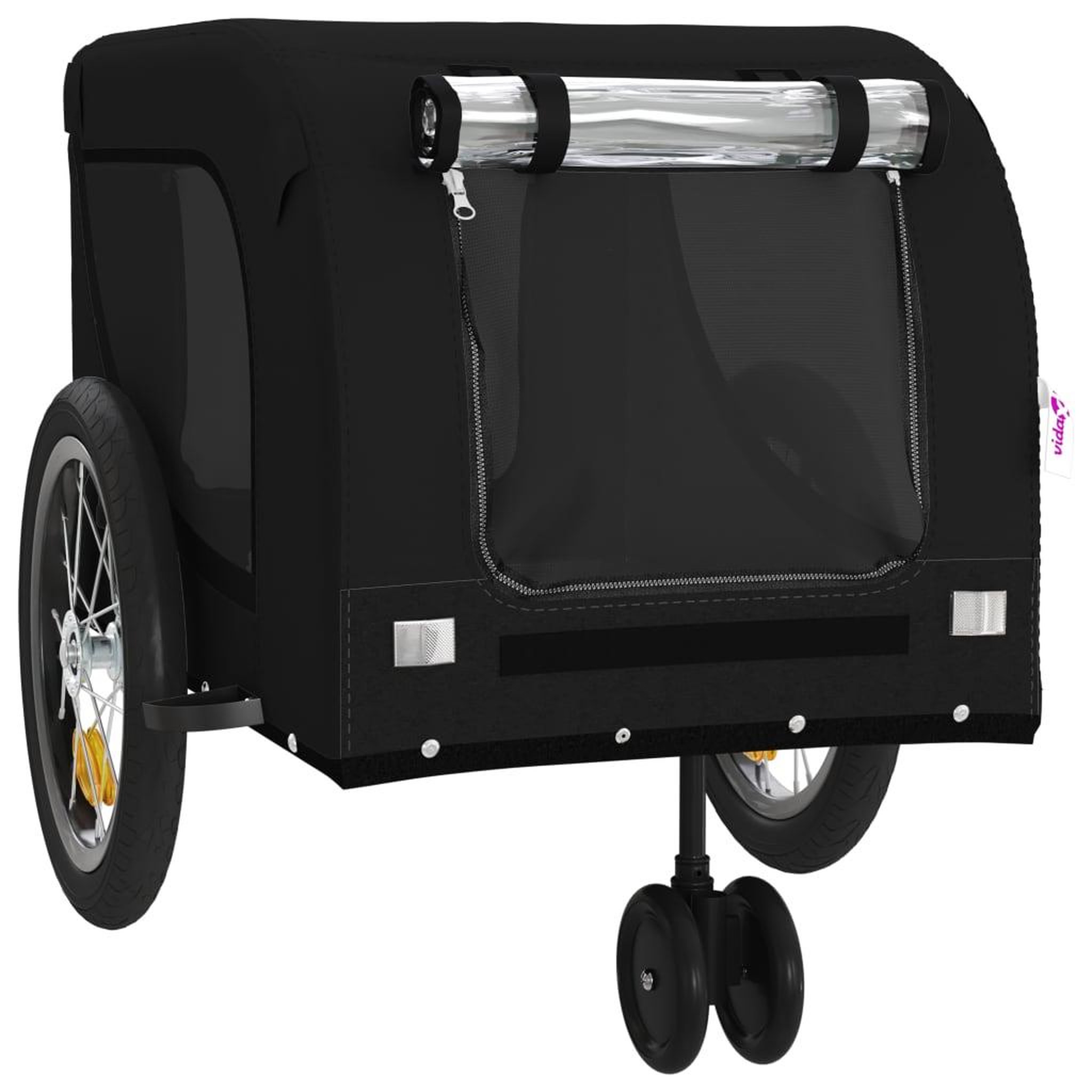 Voir la diapositive 4 : VIDAXL Remorque de velo pour animaux de compagnie noir