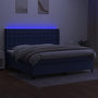 Voir la diapositive 3 : VIDAXL Sommier a lattes de lit matelas et LED Bleu 200x200 cm Tissu