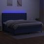 Voir la diapositive 3 : VIDAXL Sommier a lattes de lit matelas et LED Bleu 200x200 cm Tissu