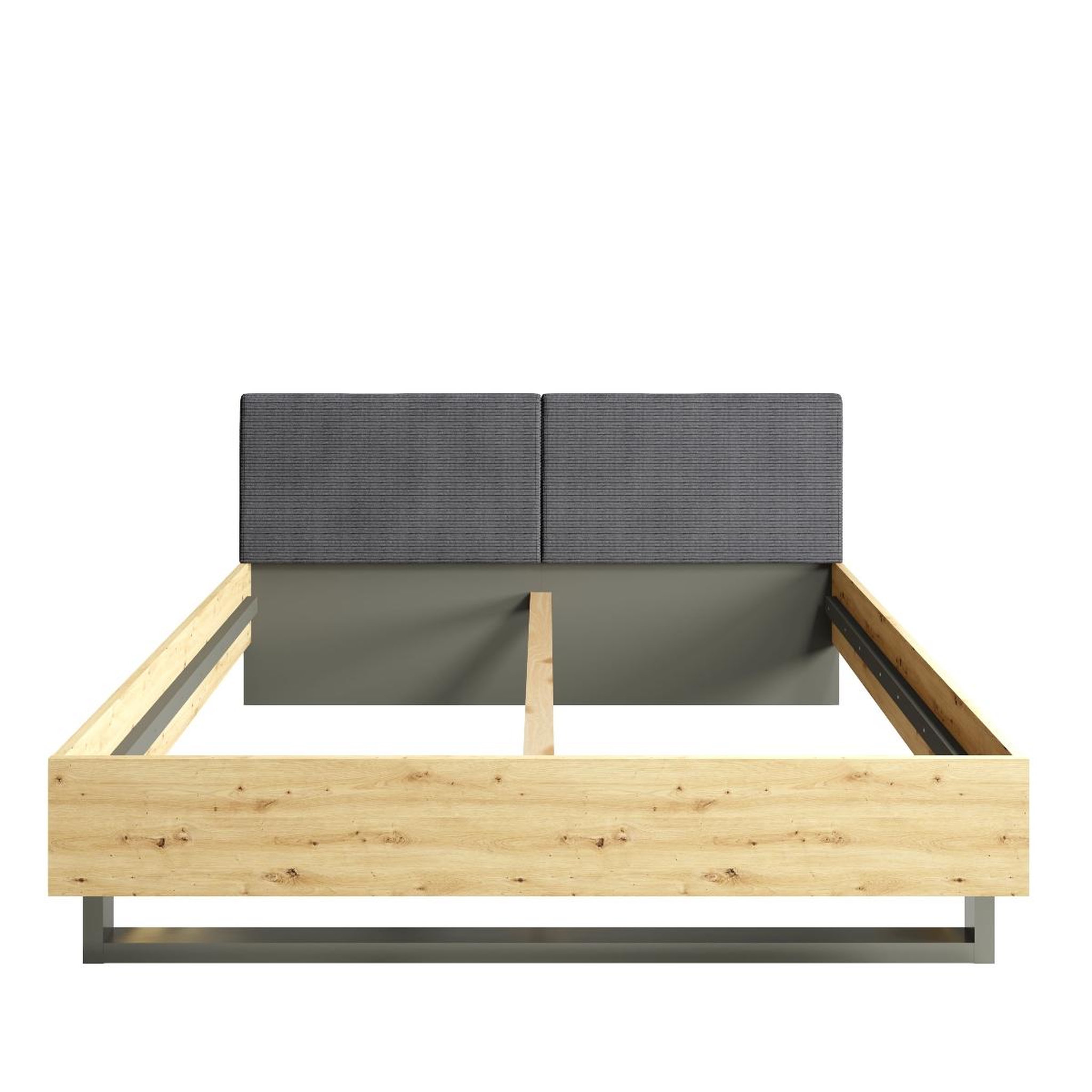 Voir la diapositive 3 : JLC KREATION Lit adulte moderne bois et tissu 160x200cm MURANO