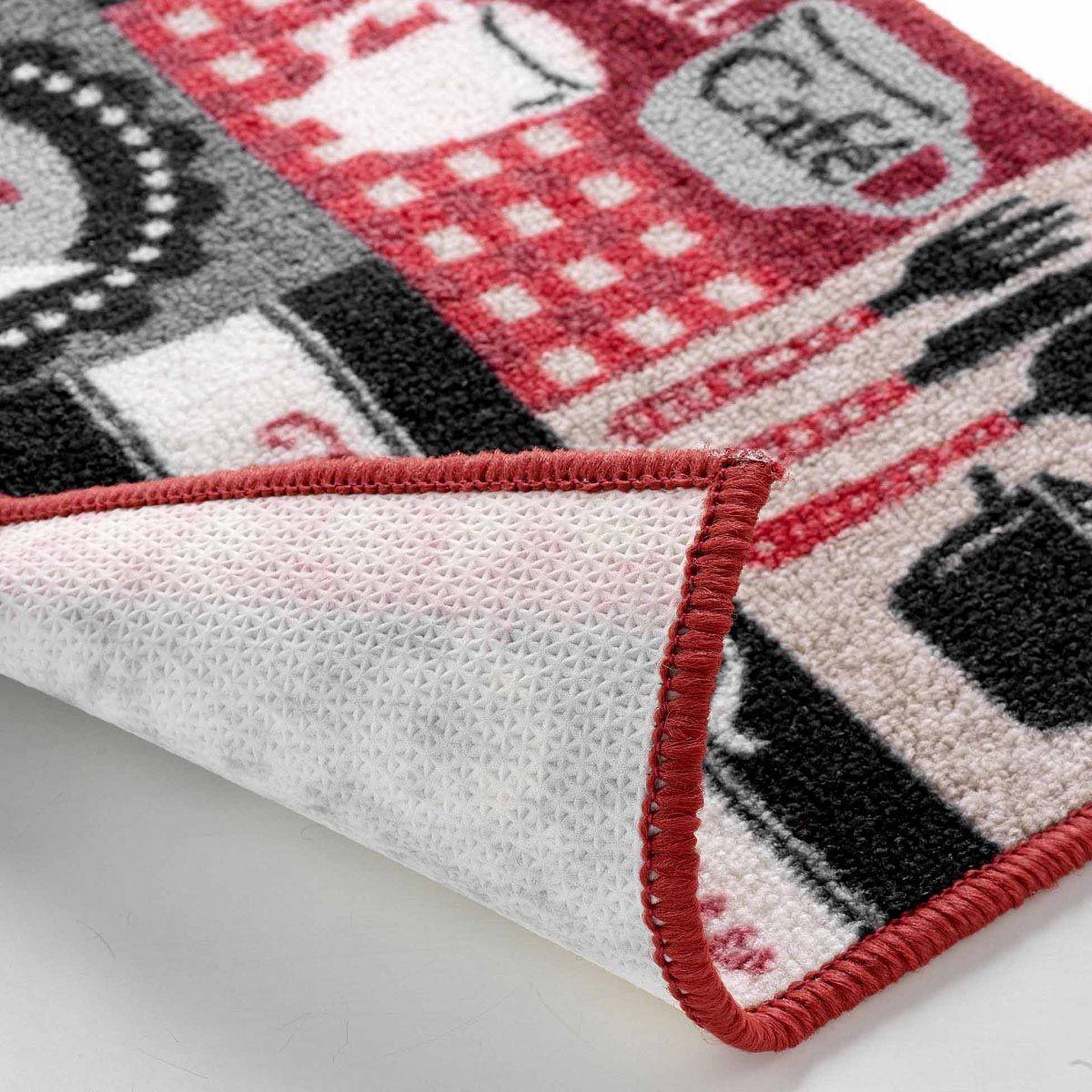 Voir la diapositive 3 : Douceur d'Intérieur Tapis de cuisine  digital menu  40x60cm rouge