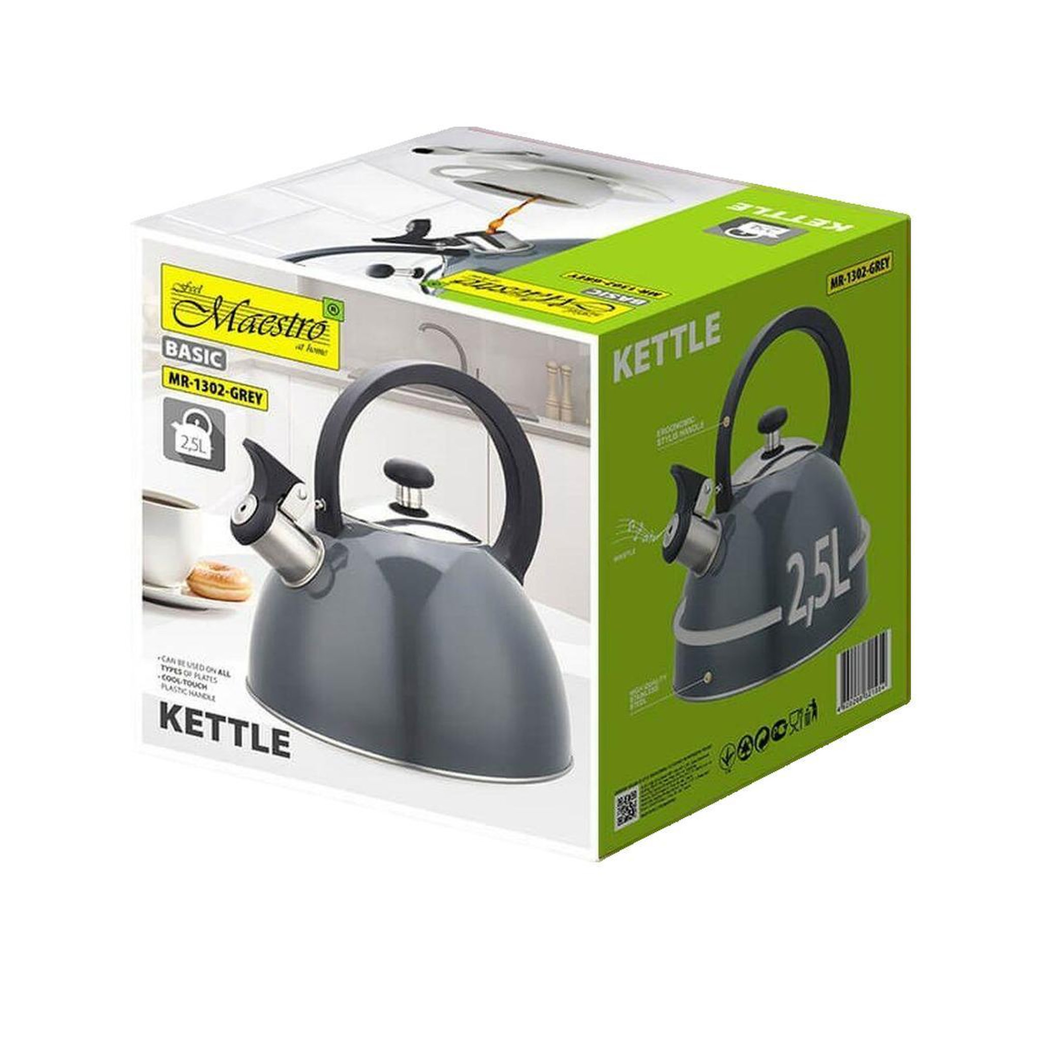 Voir la diapositive 3 : HELLO MAESTRO Bouilloire Maestro MR-1302-GREY 2,5 litres gris