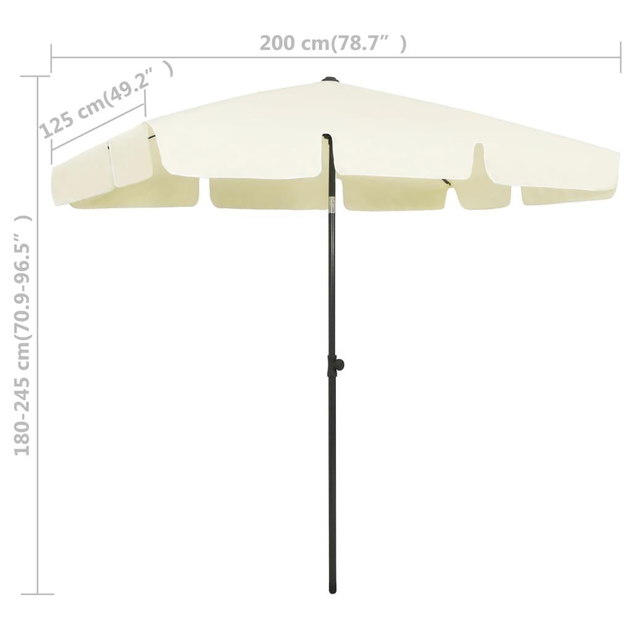Voir la diapositive 6 : VIDAXL Parasol de plage jaune sable 200x125 cm