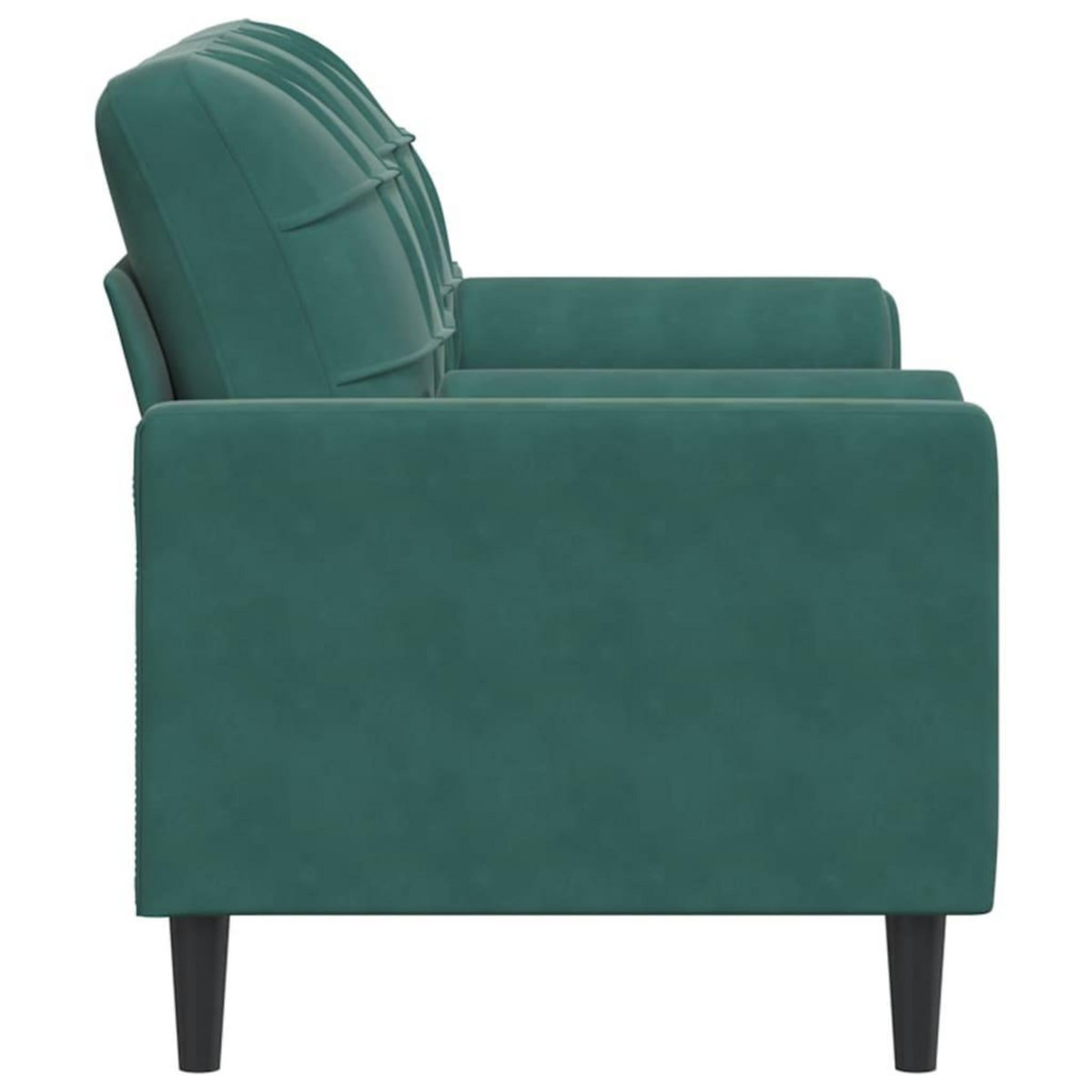 VIDAXL Canape 2 places avec oreillers vert fonce 140 cm velours