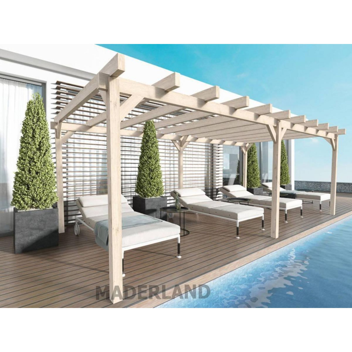 JARDIDECO Pergola en bois lamellé-collé Marseille 800 x 400 cm - Maderland