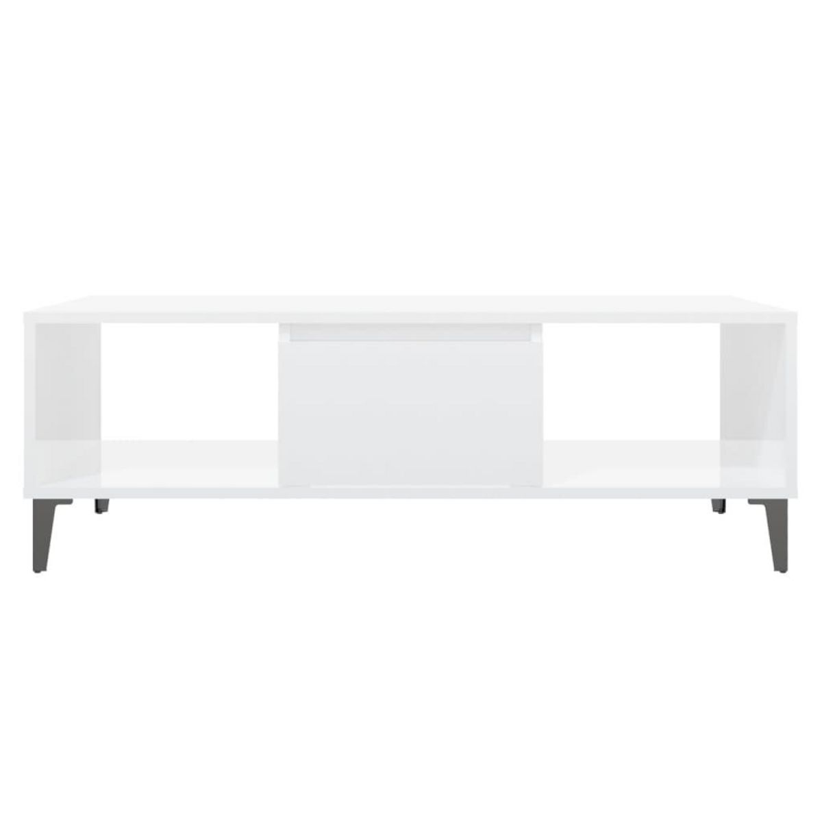 VIDAXL Table basse blanc brillant 103,5x60x35 cm bois d'ingenierie