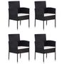 Voir la diapositive 4 : VIDAXL Ensemble a manger de jardin 5 pcs Noir