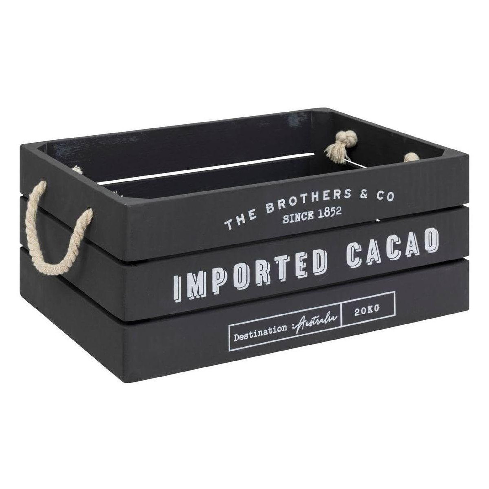 Voir la diapositive 2 : ATMOSPHERA Lot de 3 cagettes en bois  denys  35cm gris