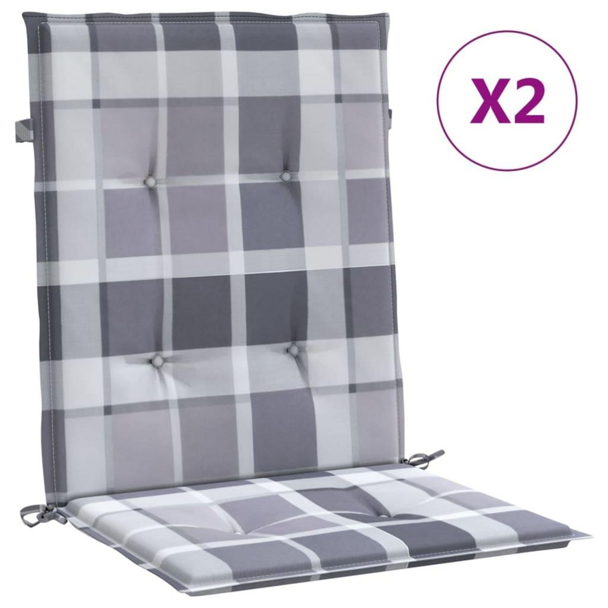 VIDAXL Coussins de chaise de jardin a dossier bas lot de 2