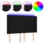 Voir la diapositive 2 : VIDAXL Tete de lit a LED Noir 147x16x118/128 cm Tissu