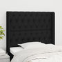 Voir la diapositive 1 : VIDAXL Tete de lit avec oreilles Noir 103x16x118/128 cm Tissu