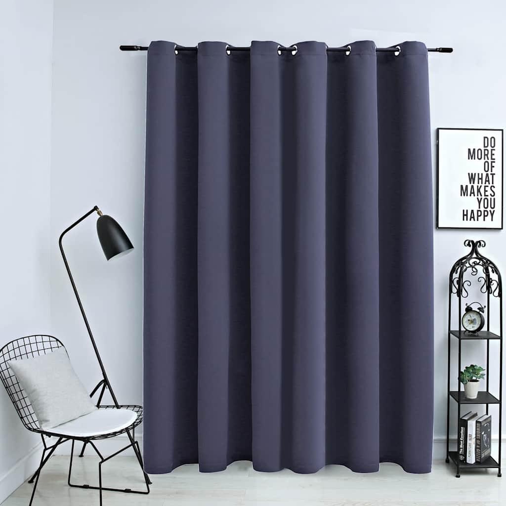VIDAXL Rideau occultant et anneaux en metal Anthracite 290x245 cm