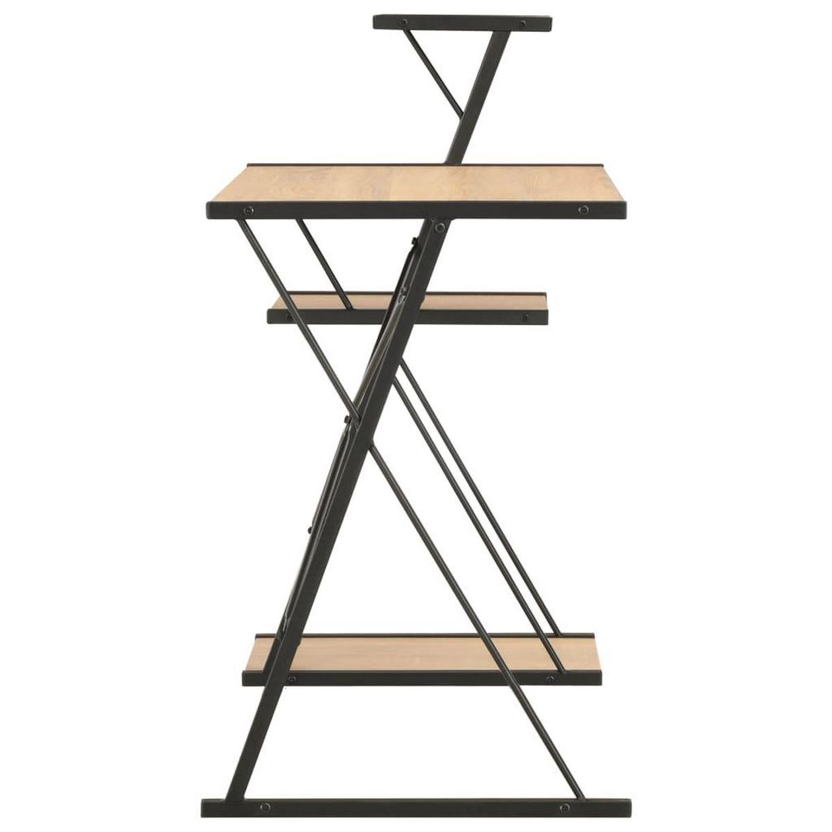 VIDAXL Bureau avec etagere Noir et chene 116x50x93 cm