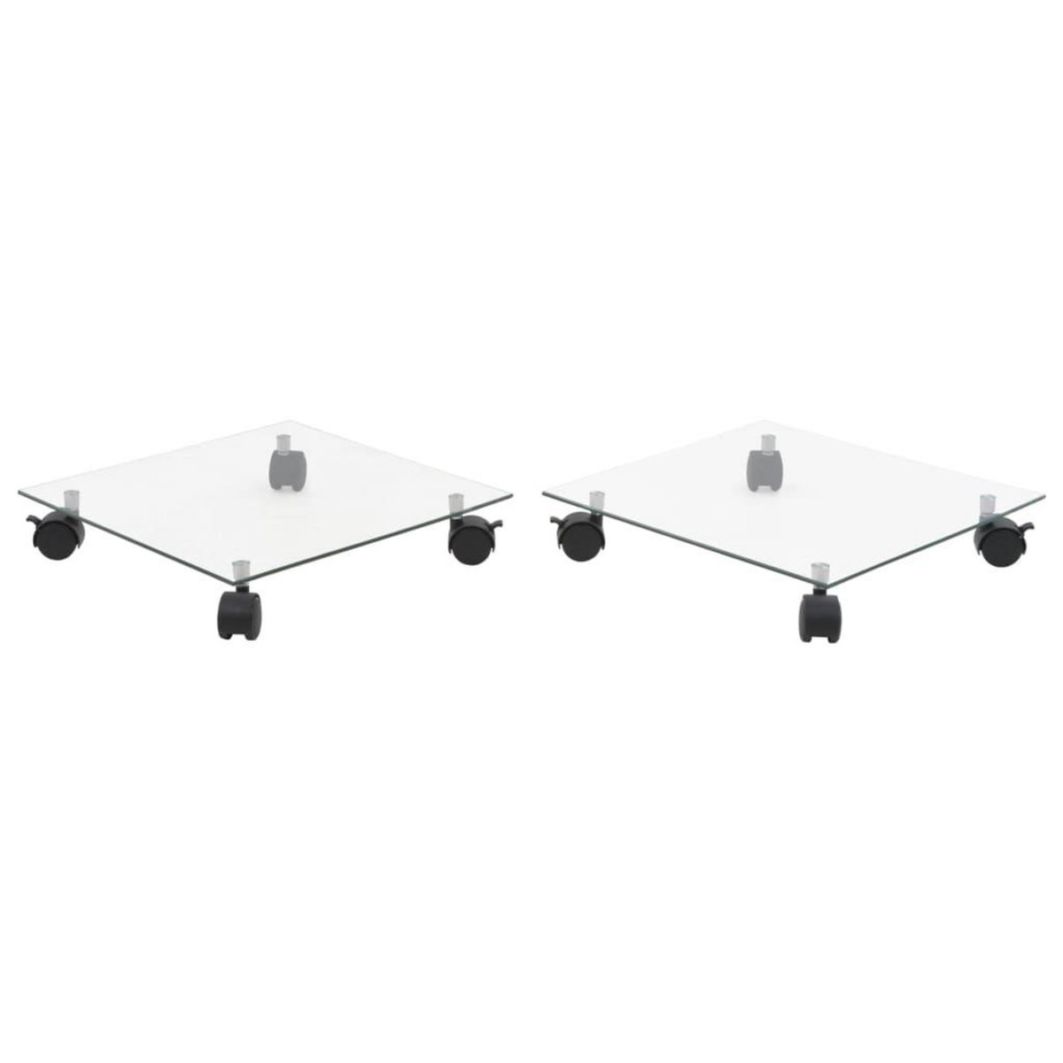 VIDAXL Support carre pour plantes 2 pcs Verre trempe 35 x 35 cm