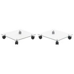 VIDAXL Support carre pour plantes 2 pcs Verre trempe 35 x 35 cm
