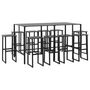 Voir la diapositive 2 : VIDAXL Ensemble de bar de jardin 11 pcs noir acier enduit de poudre