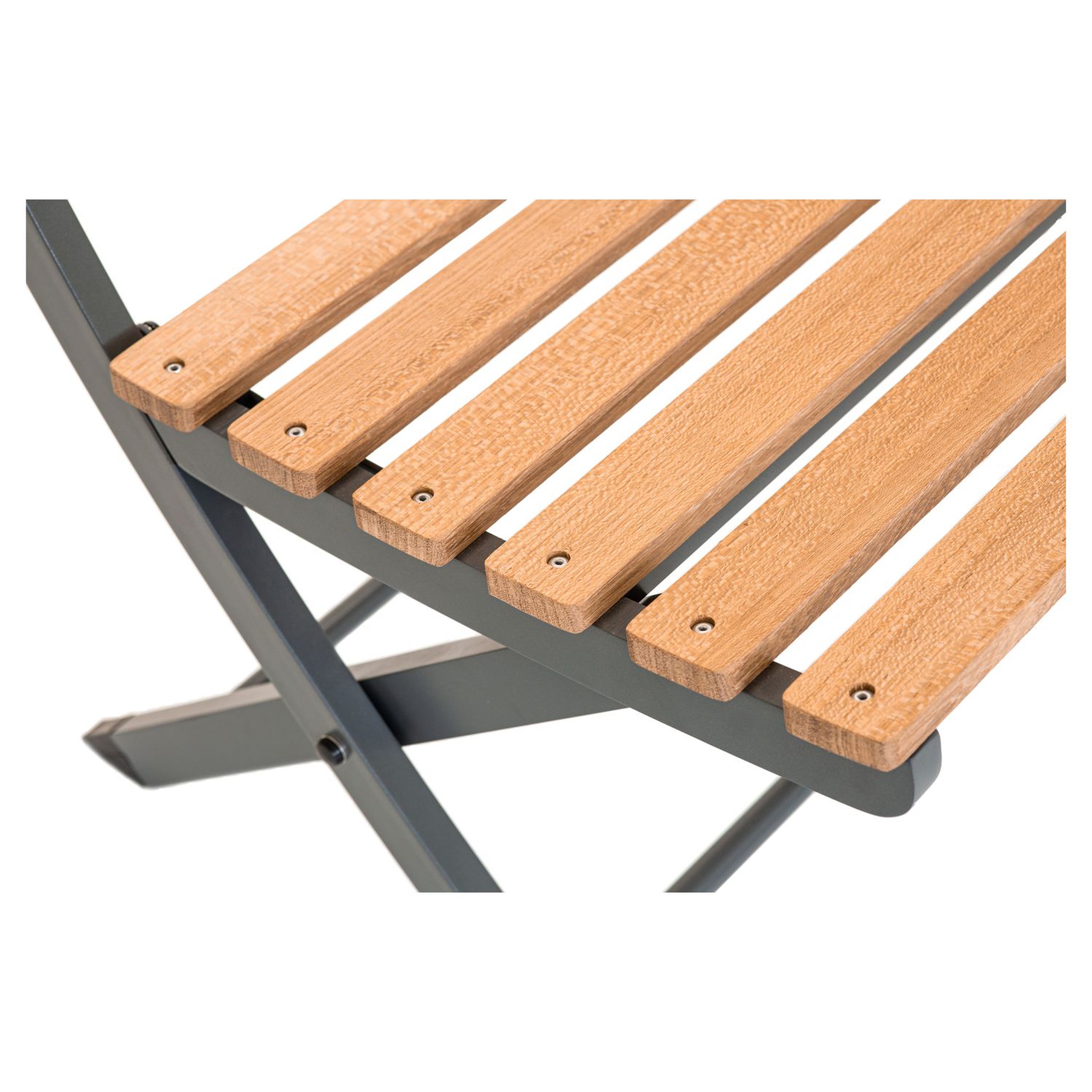 Voir la diapositive 4 : JARDILINE Salon de jardin - 4 places - Teck/Aluminium - Naturel/gris - PORTO RICO