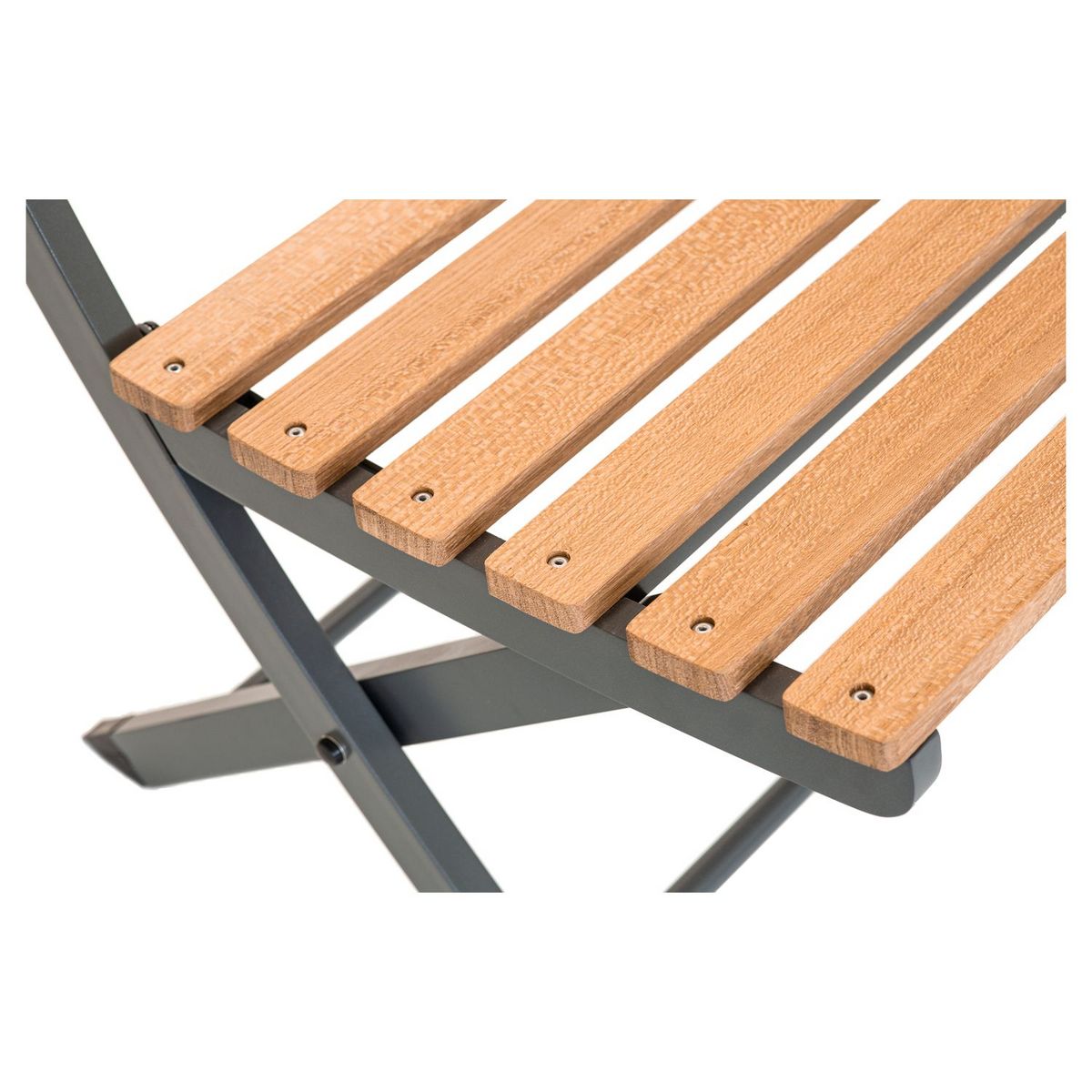 JARDILINE Salon de jardin - 4 places - Teck/Aluminium - Naturel/gris - PORTO RICO