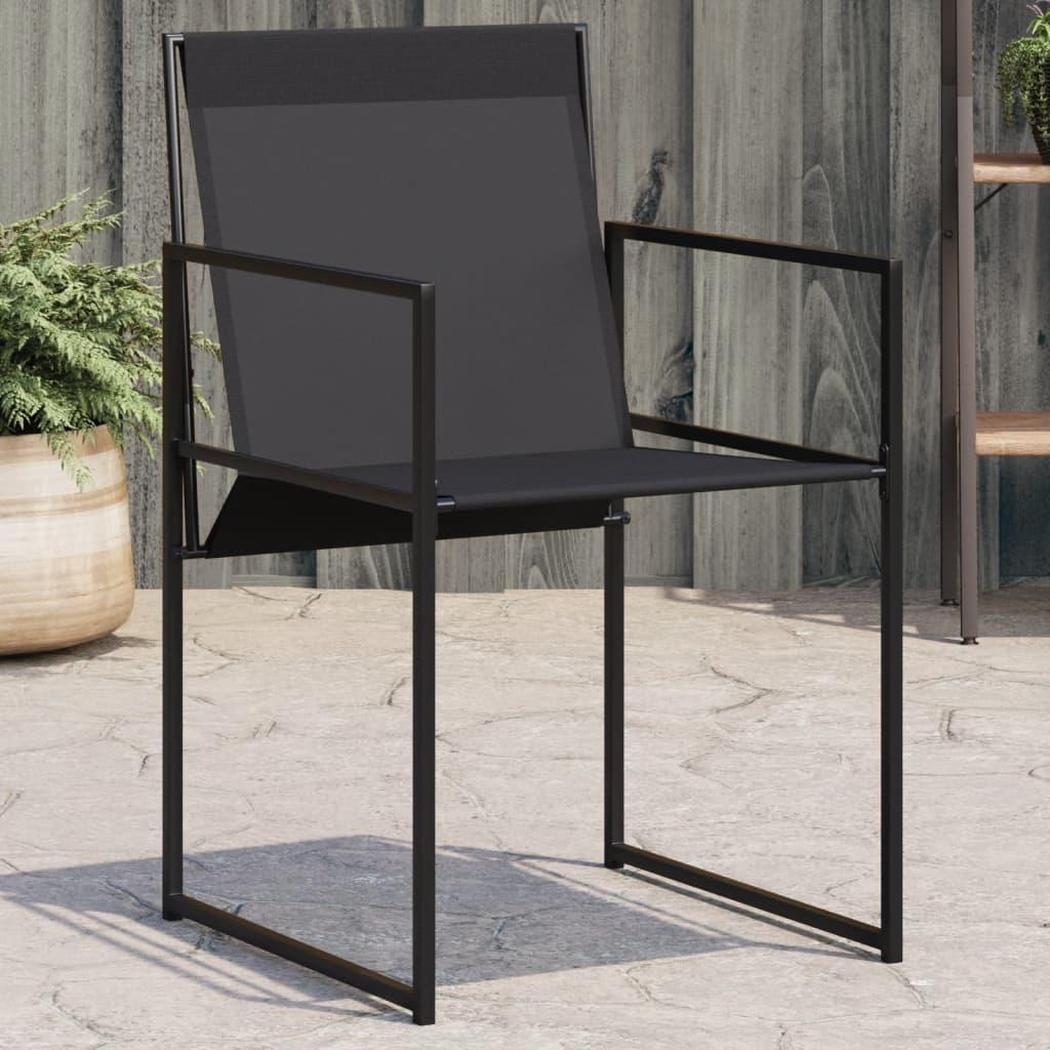 VIDAXL Chaises de jardin 4 pcs noir acier et textilene