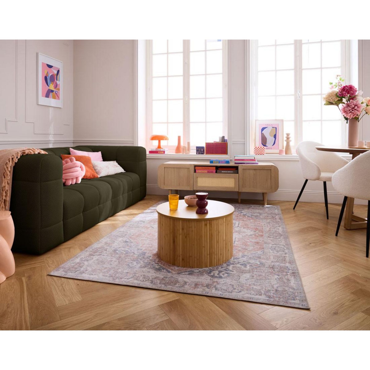 LISA DESIGN Suzano - canapé 3 places - en tissu mailles 3d