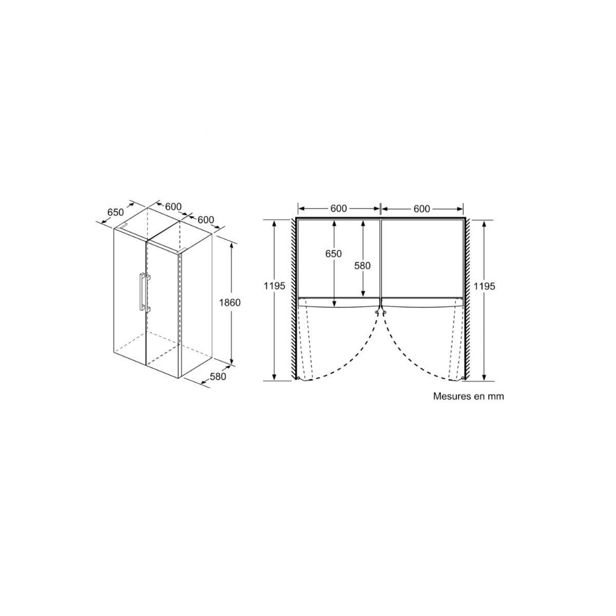 BOSCH Réfrigérateur 1 porte intégrable à glissière 346l - KSV36VLDP