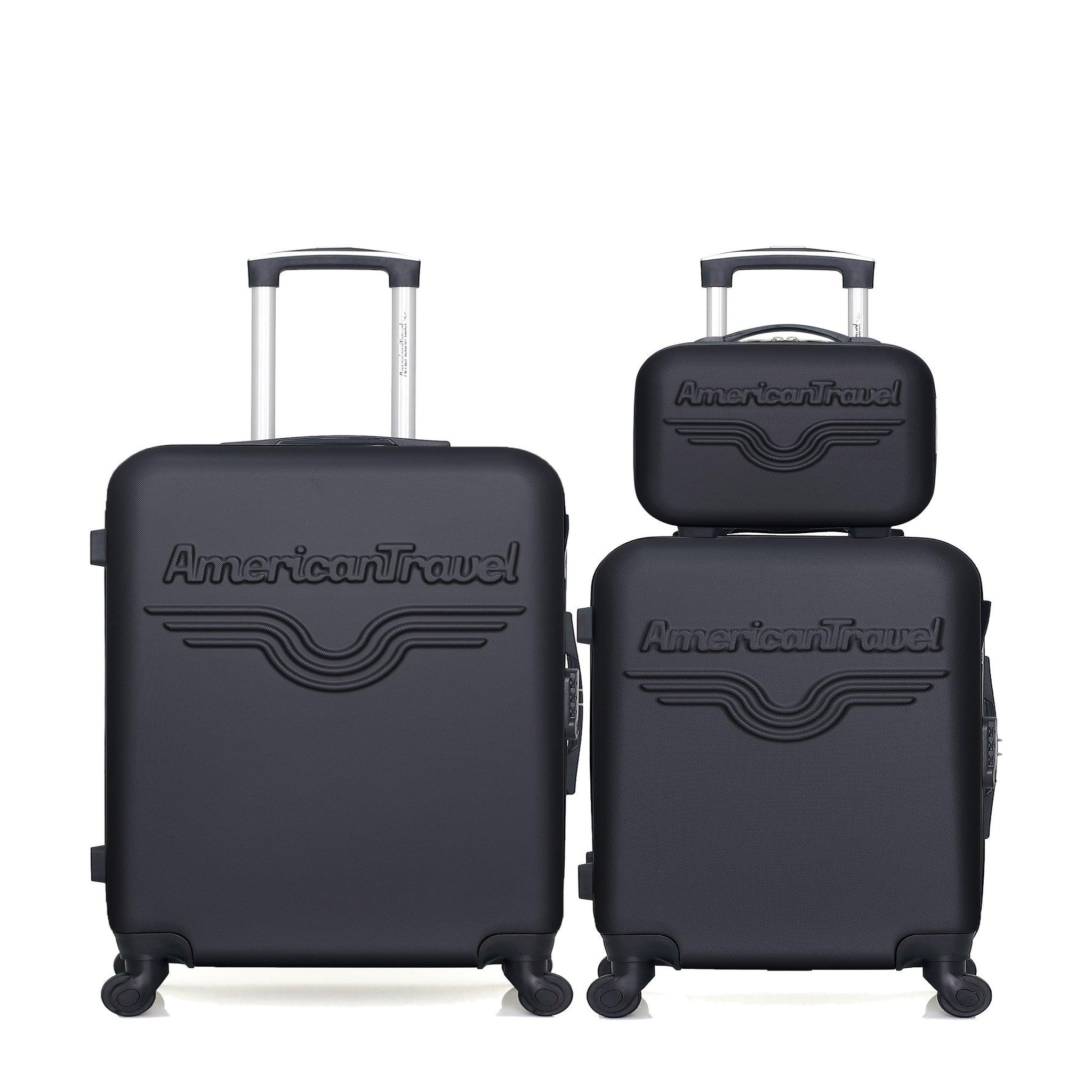 AMERICAN TRAVEL American travel - lot de 3 - valise weekend, valise cabine et vanity chelsea