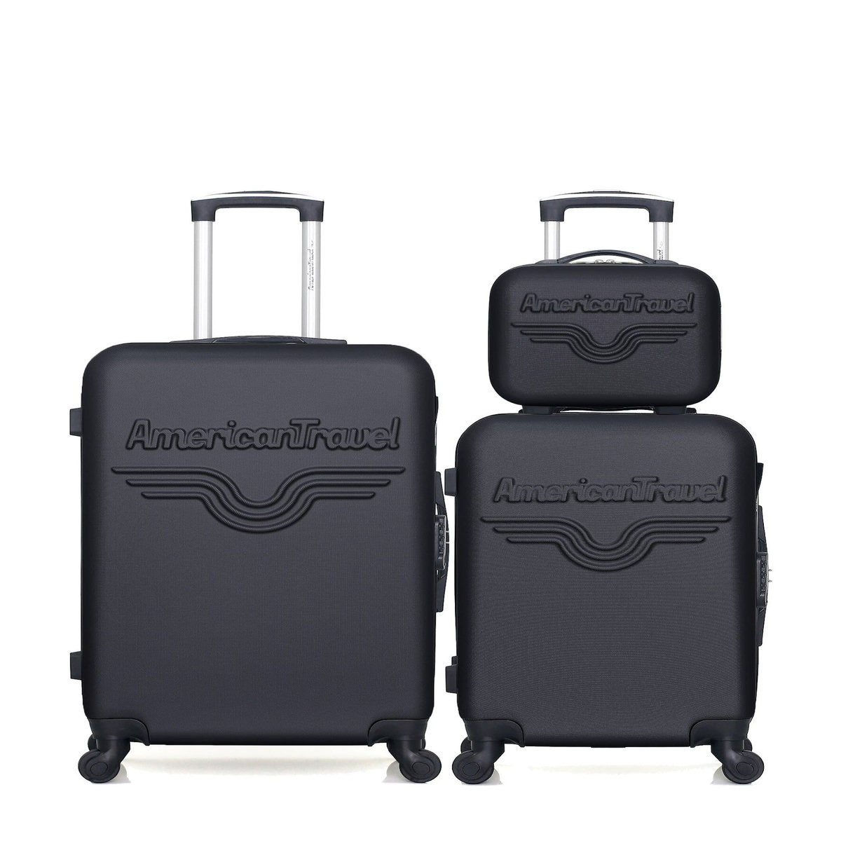 AMERICAN TRAVEL AMERICAN TRAVEL - Lot de 3 - Valise weekend, valise cabine et vanity CHELSEA