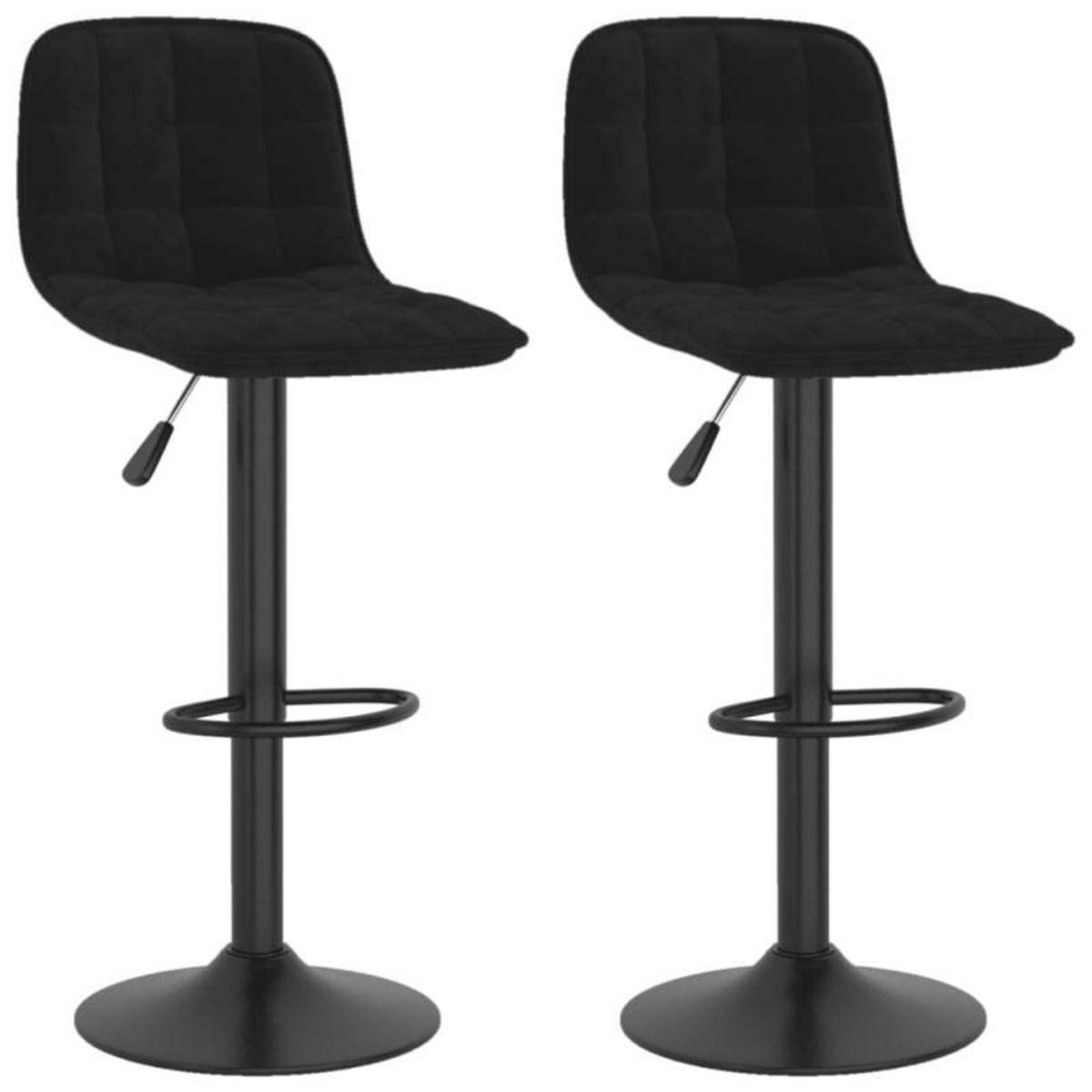 VIDAXL Tabourets de bar lot de 2 noir velours