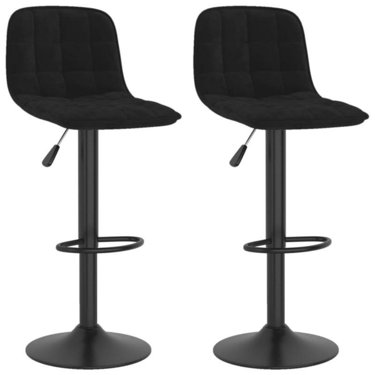 VIDAXL Tabourets de bar lot de 2 noir velours