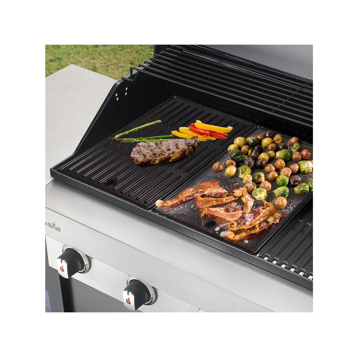 CHAR-BROIL Plancha en fonte 43,5 x 20,8 cm pour barbecue 3 brûleurs - Char-Broil