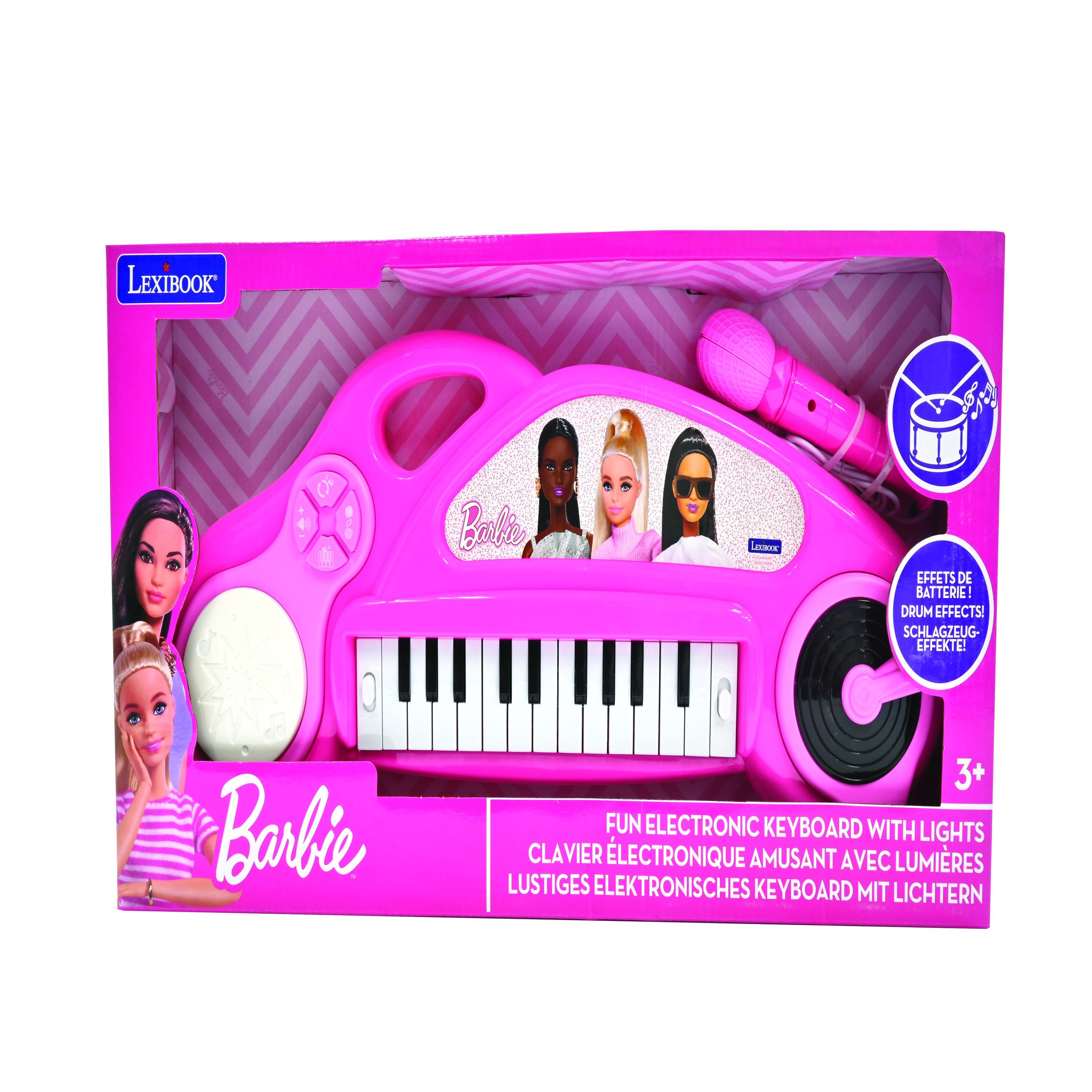 Voir la diapositive 4 : Lexibook Piano électronique Barbie avec effets lumineux et microphone