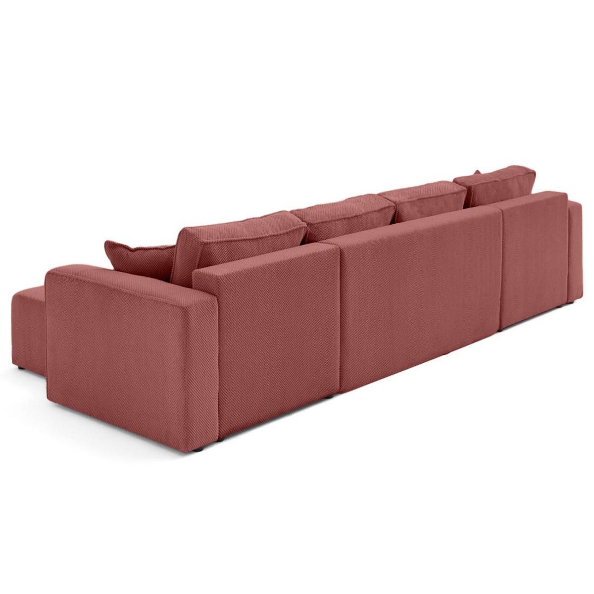 BEST MOBILIER Topaze - canapé panoramique en u 7 places convertible avec coffre en velours texturé