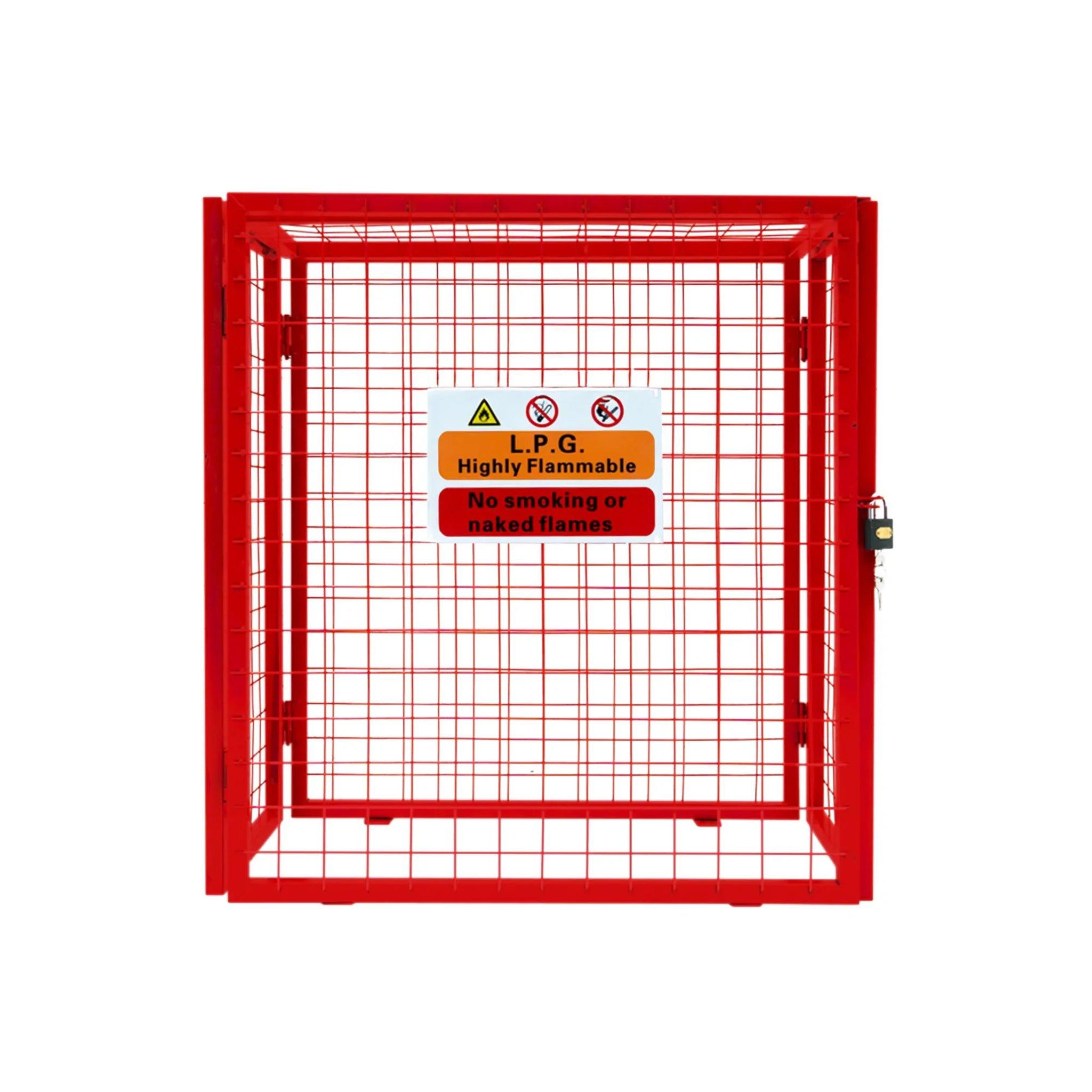 MONSTERSHOP Cage de rangement pour 2 bouteilles de gaz - rouge