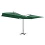 Voir la diapositive 2 : VIDAXL Parasol double avec mat en acier 250 x 250 cm Vert