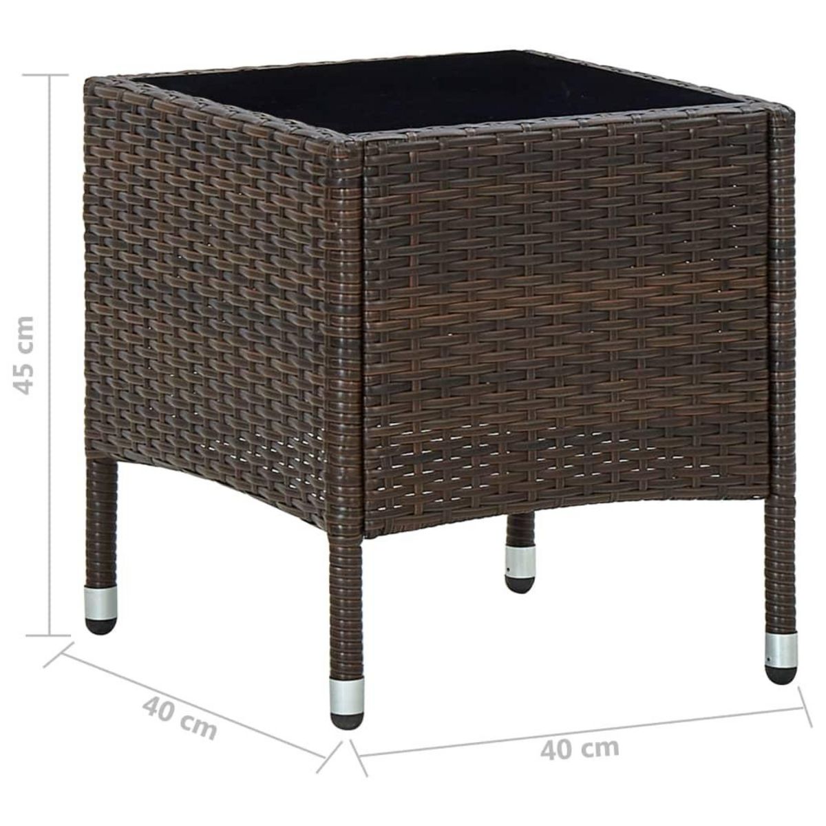 VIDAXL Table de jardin Marron 40x40x45 cm Resine tressee