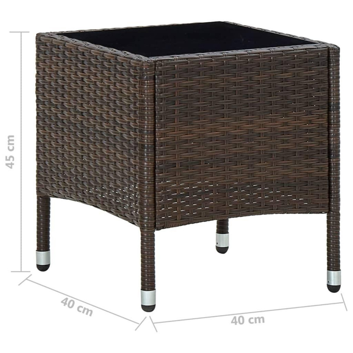 VIDAXL Table de jardin Marron 40x40x45 cm Resine tressee