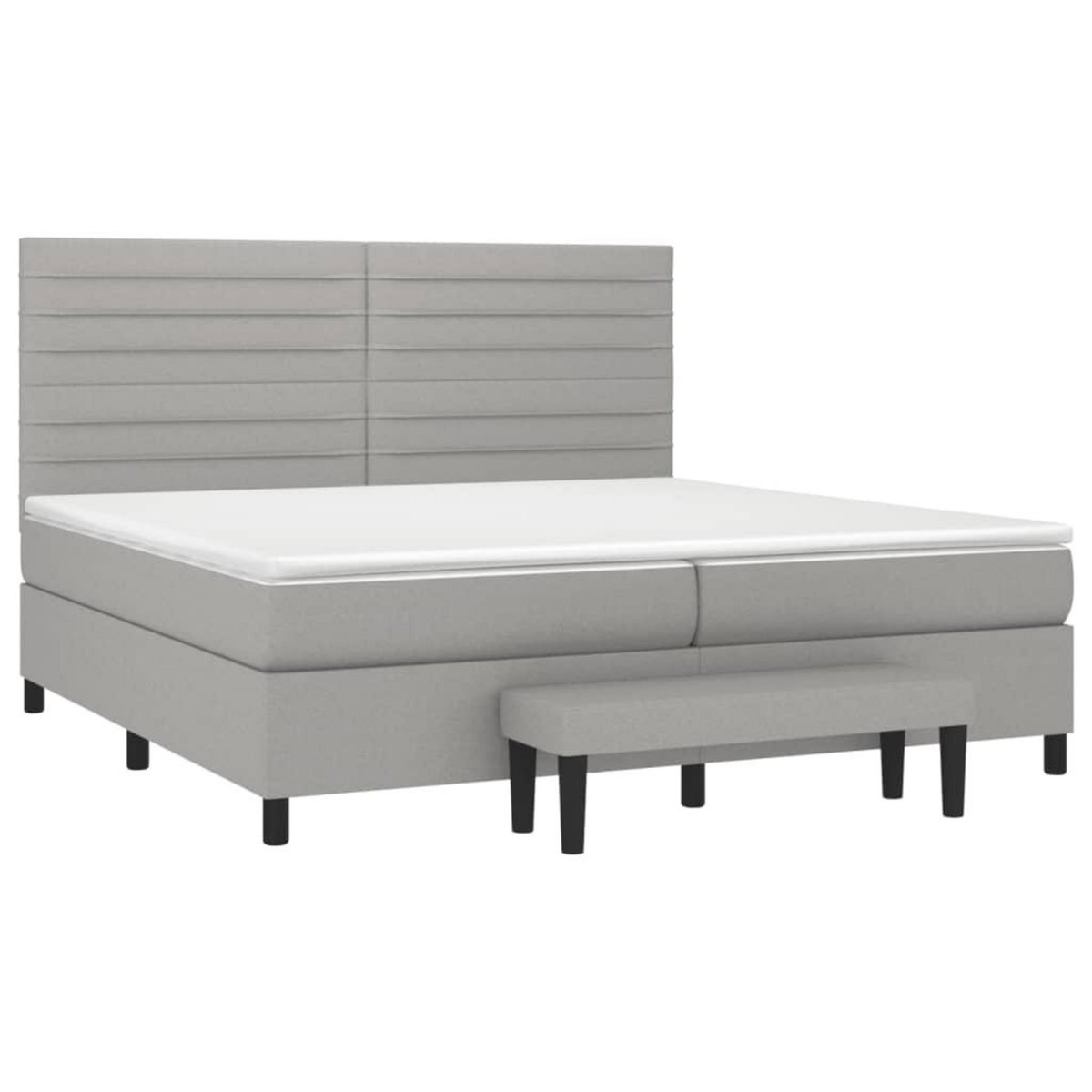 VIDAXL Sommier a lattes de lit avec matelas Gris clair 200x200cm Tissu