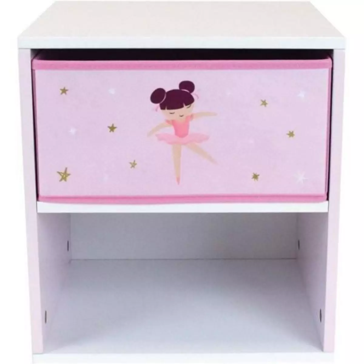 Fun House Chevet  avec tiroir / Table de nuit pour enfant Danseuse Ballerine - FUN HOUSE - H.36 X L. 33 X P. 30 cm