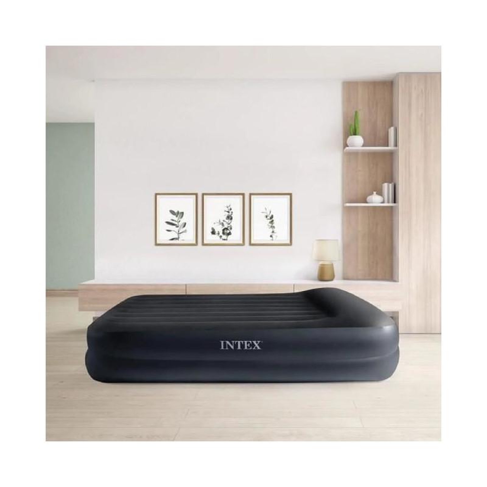 Voir la diapositive 3 : INTEX Matelas gonflable électrique 2 places  fibertech  bleu
