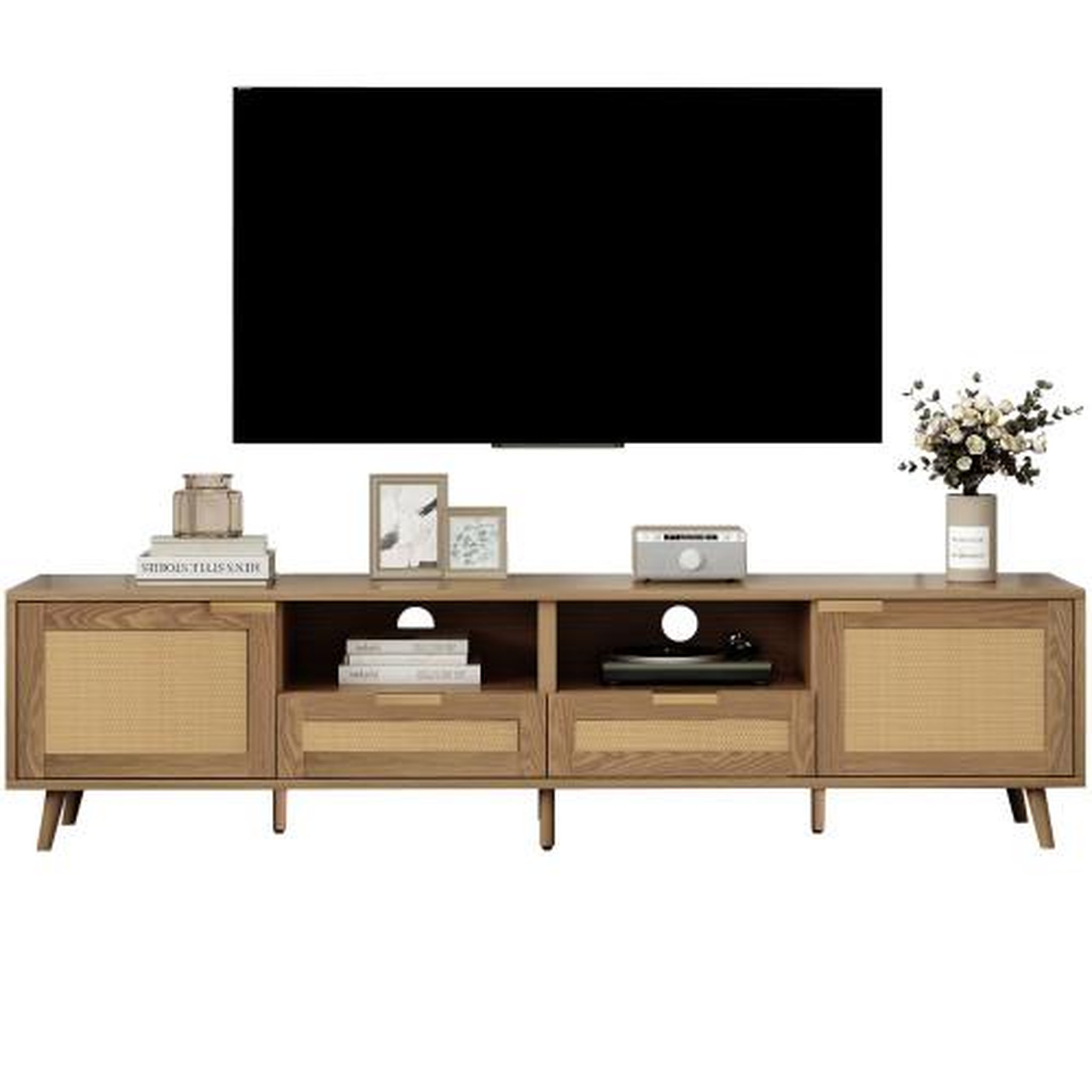 MERAX Meuble tv naturel 200 cm panneau de particules