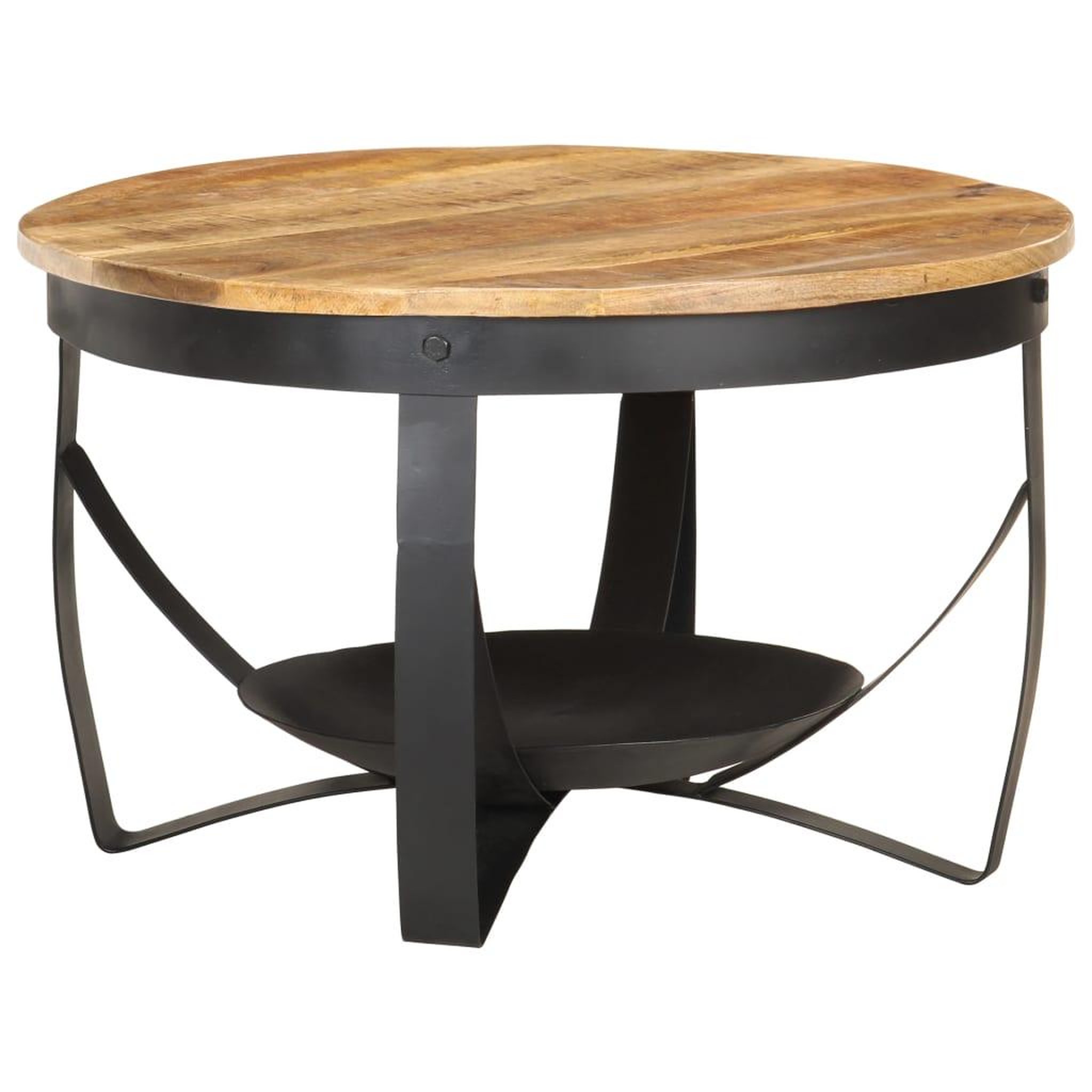 Voir la diapositive 1 : VIDAXL Table basse Ø68x43 cm Bois de manguier brut