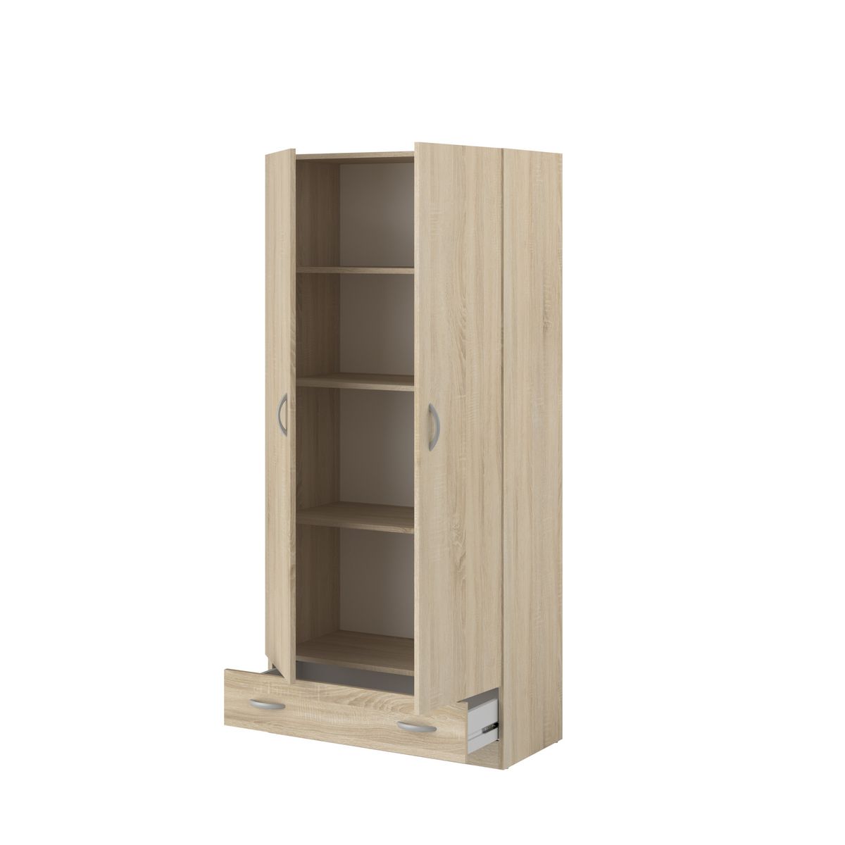 Armoire 2 portes 1 tiroir L78cm HOUSTON