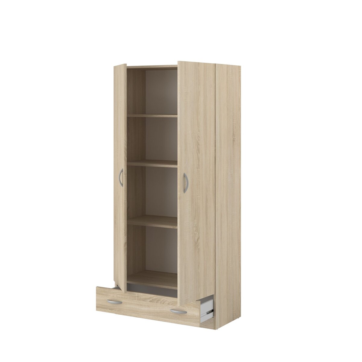 Armoire 2 portes 1 tiroir L78cm HOUSTON