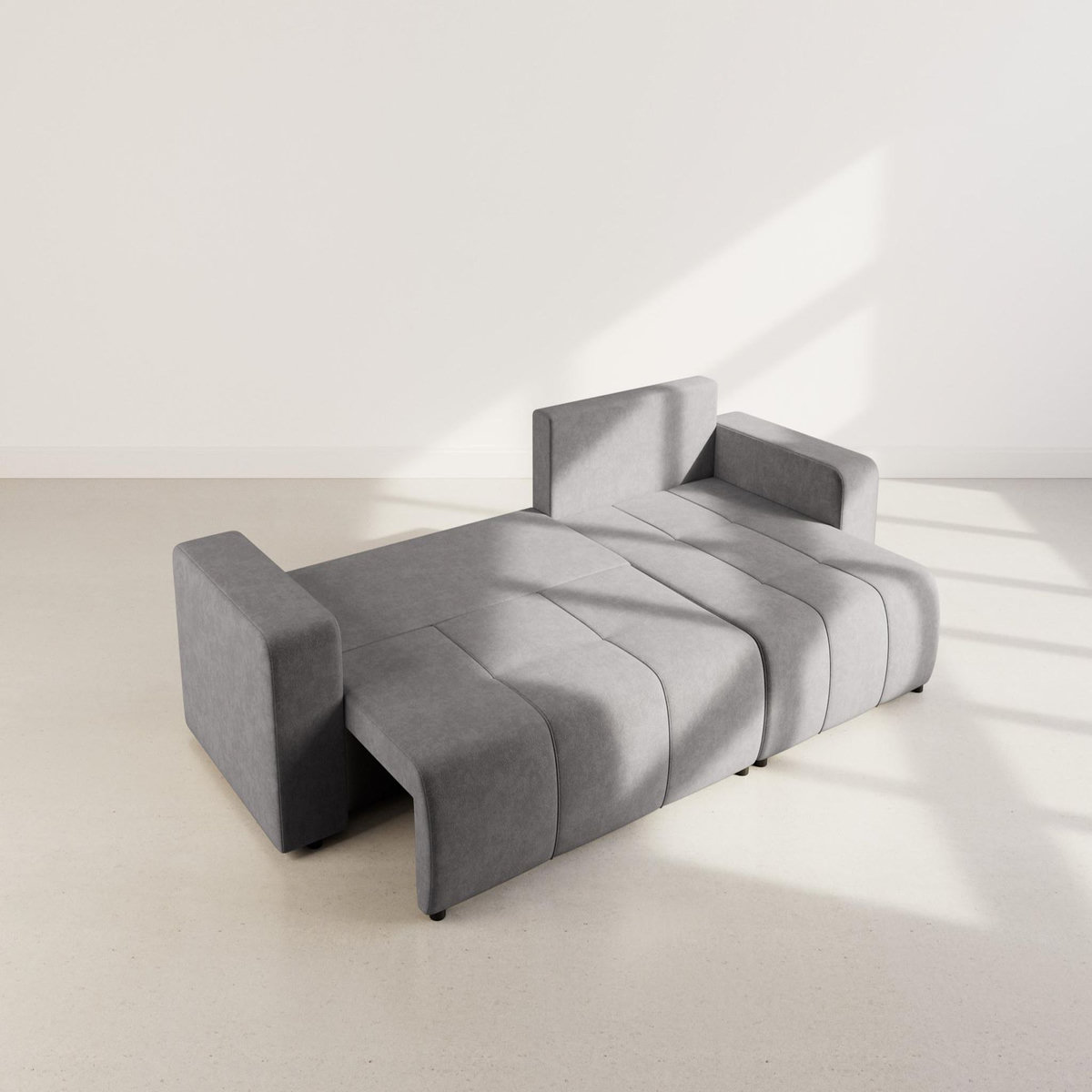 BEST MOBILIER Nicole - canapé d'angle réversible 5 places convertible avec coffre en tissu