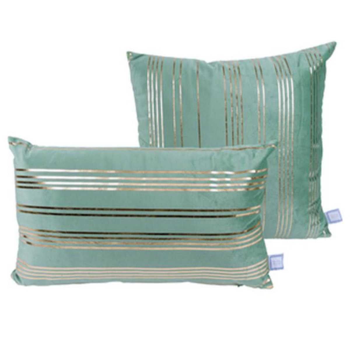 Paris Prix Lot de 2 Coussins Déco  Prisma V  30x50cm Menthe