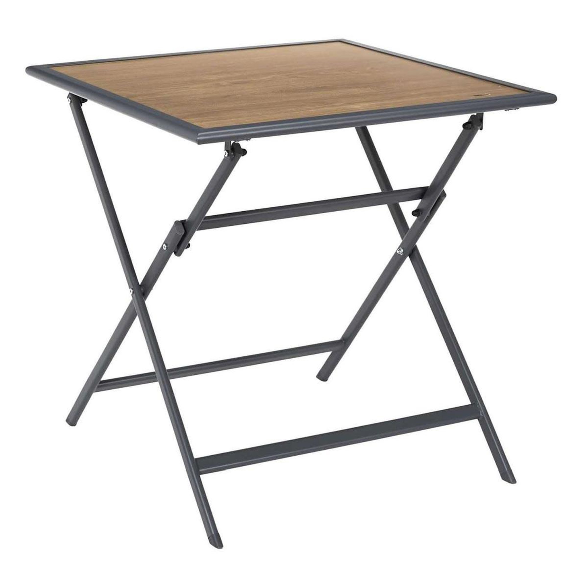 The Home Deco Factory Table de Jardin Pliable  Barcelone  70cm Gris & Naturel