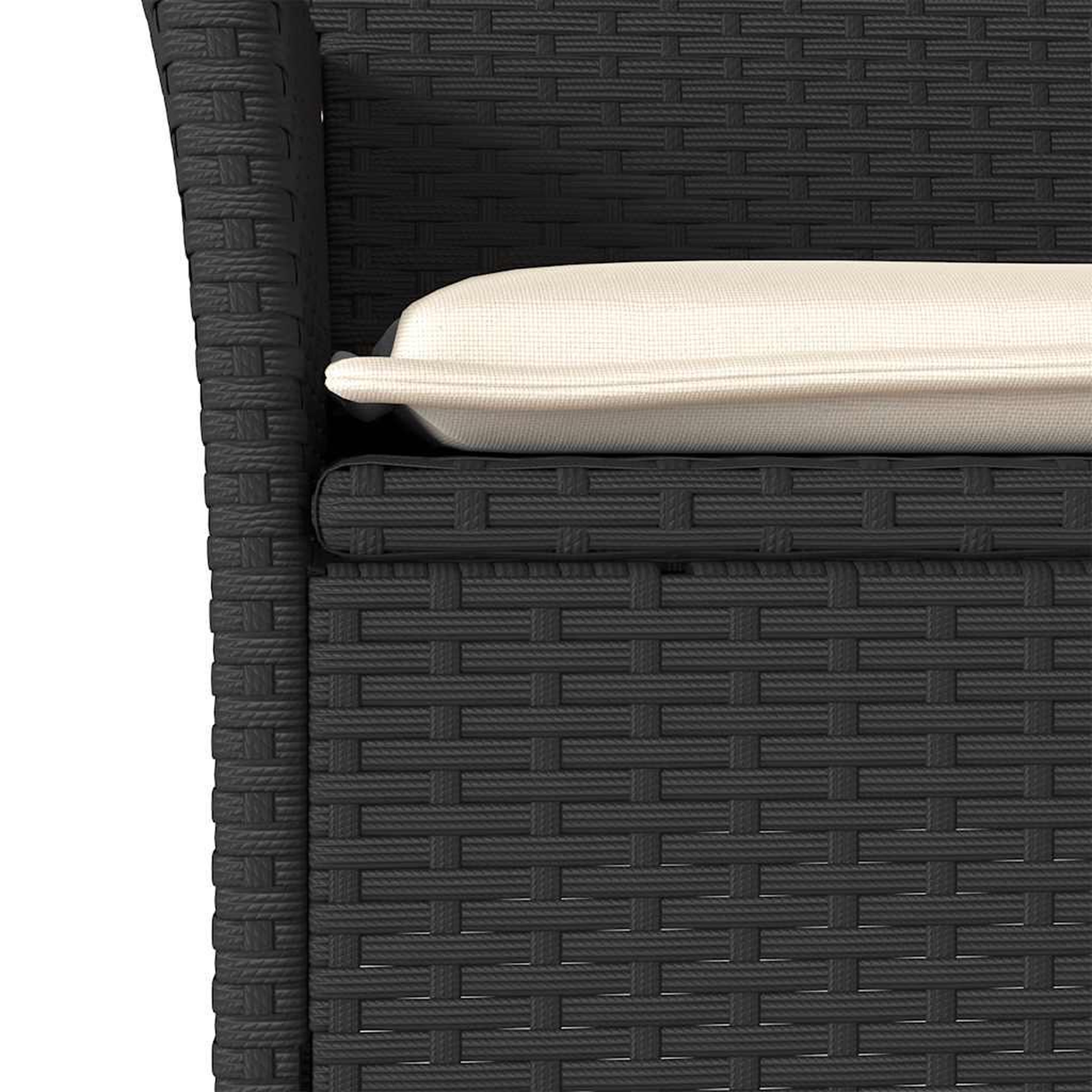 Voir la diapositive 5 : VIDAXL Ensemble a manger de jardin et coussins 5 pcs noir rotin acacia