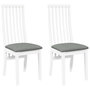 Voir la diapositive 2 : VIDAXL Chaises a manger coussins 2 pcs blanc bois massif caoutchouc