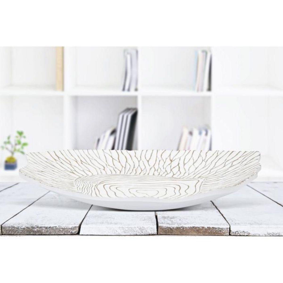 Paris Prix Vide-Poche Design en Polyresine  Terra  37cm Blanc