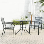 VIDAXL Ensemble de chaises de jardin empilables 3 pcs anthracite